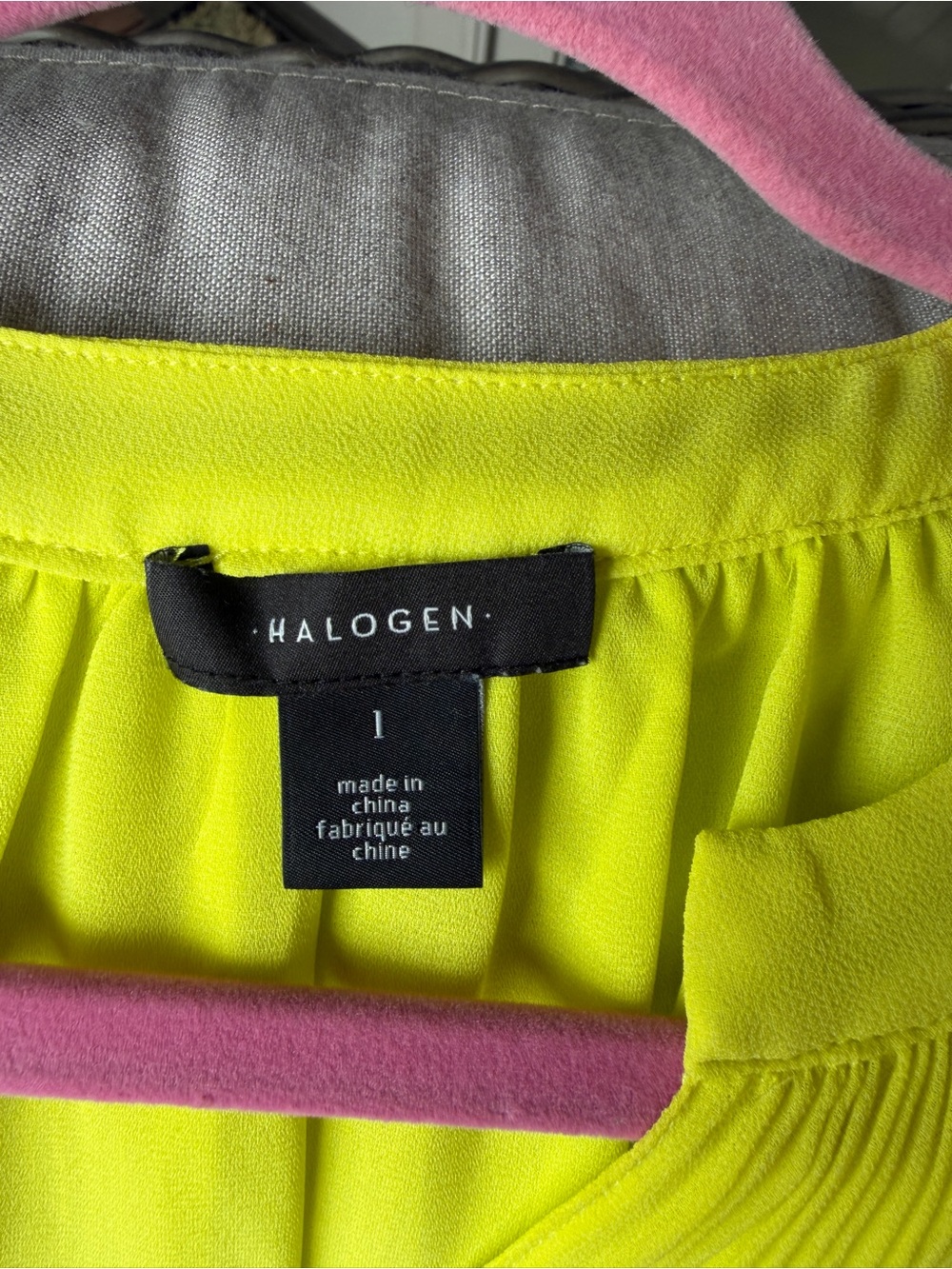 Halogen Bright Yellow Pleated V-Neck Short Sleeve Blouse - Picture 2 of 10
